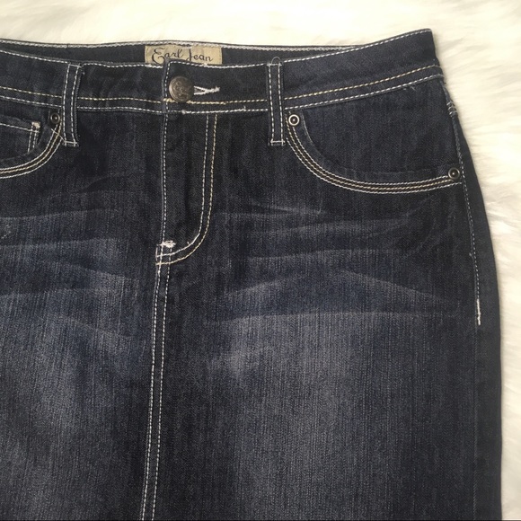 Earl Jean 2 denim jeans mini skirt darkwash VGUC - Picture 3 of 8